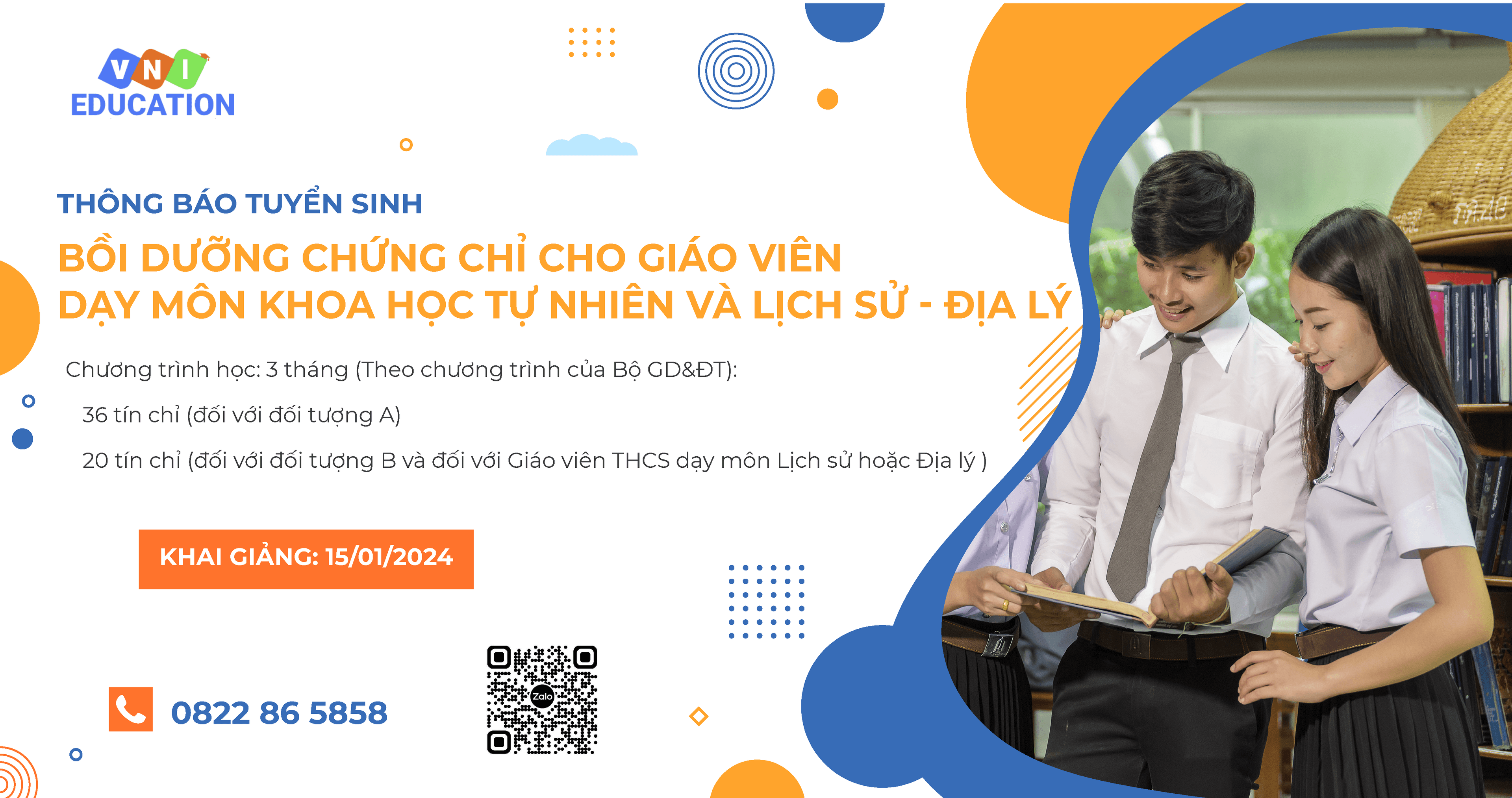 Tuyển sinh! Lớp bồi dưỡng chứng chỉ cho Giáo viên dạy môn KHOA HỌC TỰ NHIÊN và LỊCH SỬ-ĐỊA LÝ – 2024