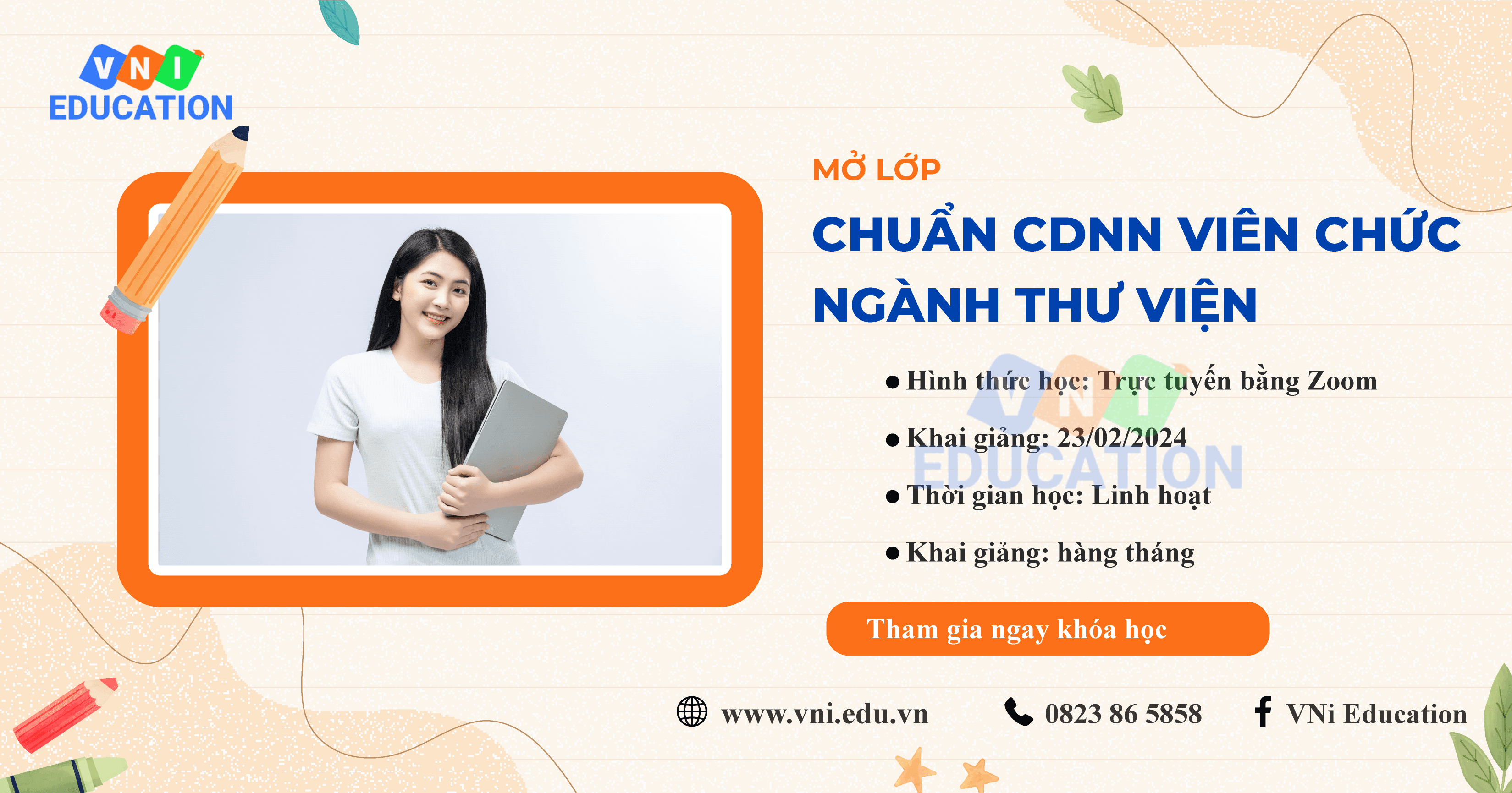 Bồi dưỡng tiêu chuẩn CDNN chuyên ngành Thư viện – 2024