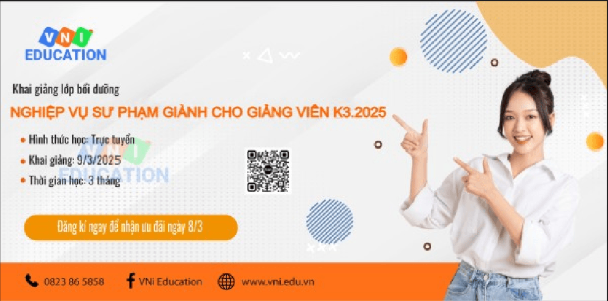 Thông báo lịch khai giảng khoá học NVSP dành cho giảng viên Cao đẳng, Đại học khoá 3/2025