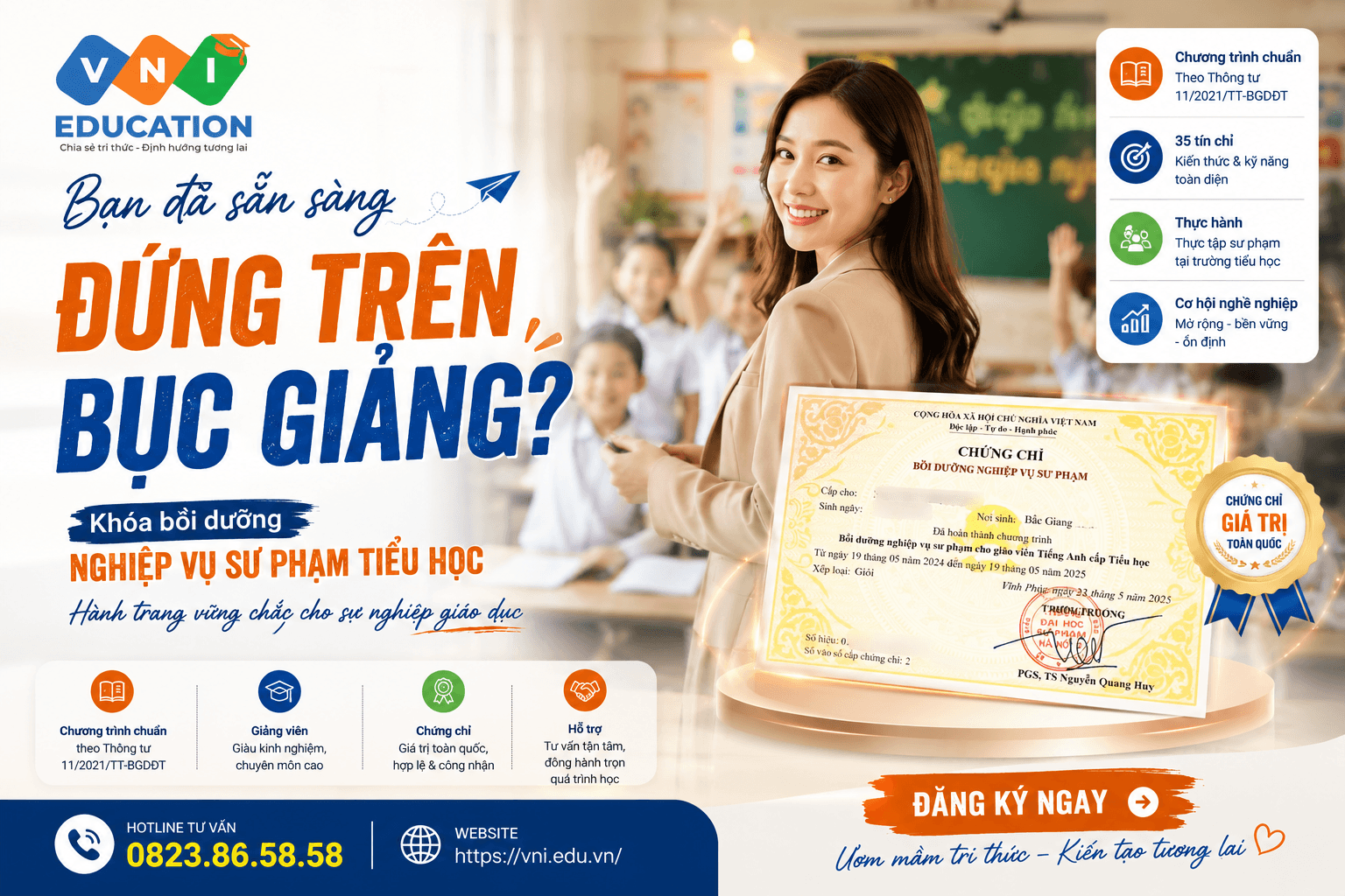 Nghiệp vụ Sư phạm Tiểu học theo Thông tư 11/2021/TT-BGDĐT: Điều kiện học, chương trình đào tạo và quy định mới nhất năm 2026