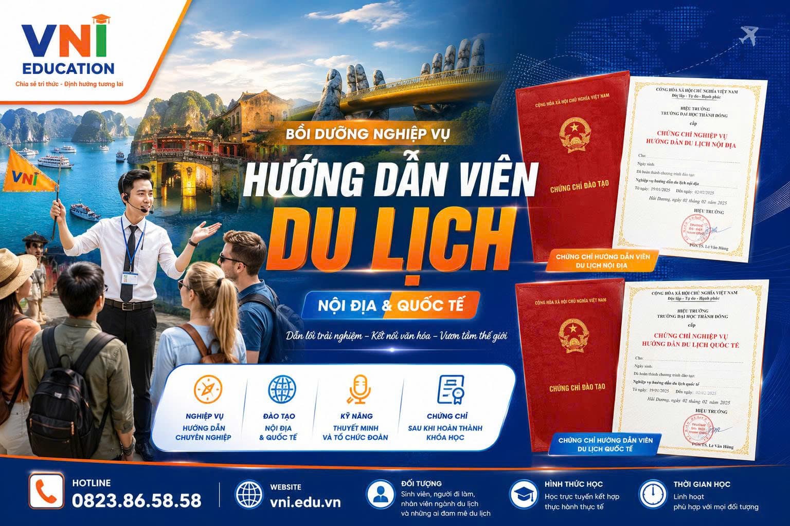 Hướng dẫn viên du lịch nội địa, quốc tế: Điều kiện hành nghề và chương trình bồi dưỡng năm 2026