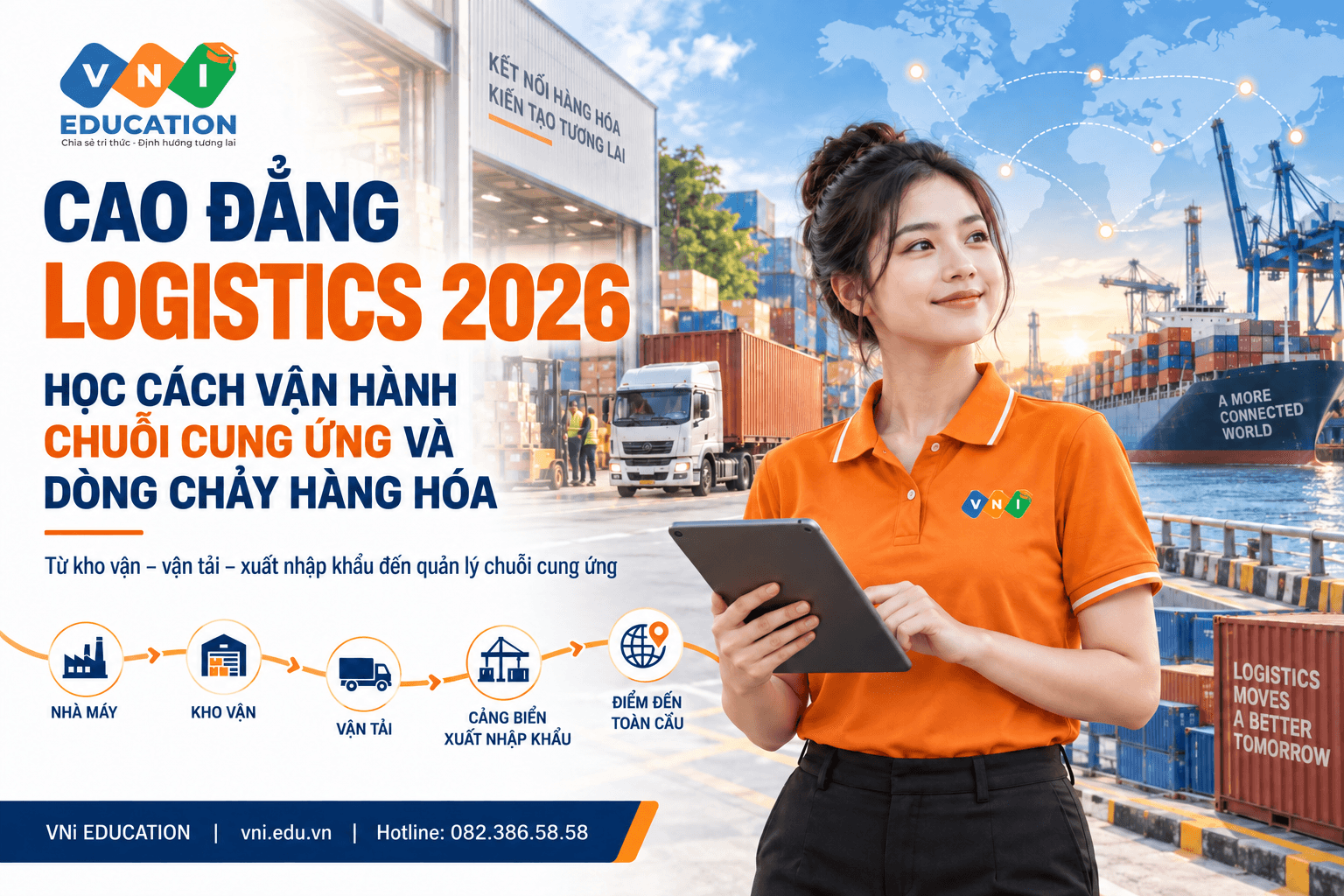 Cao đẳng Logistics 2026: Học cách vận hành chuỗi cung ứng và dòng chảy hàng hóa