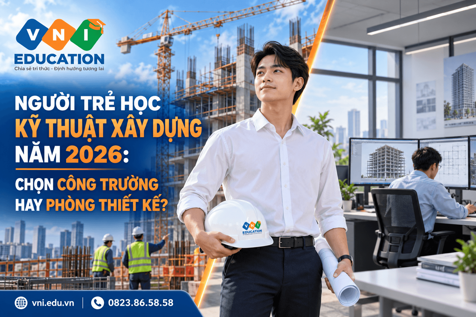 Người trẻ học Kỹ thuật xây dựng năm 2026: Chọn công trường hay phòng thiết kế?