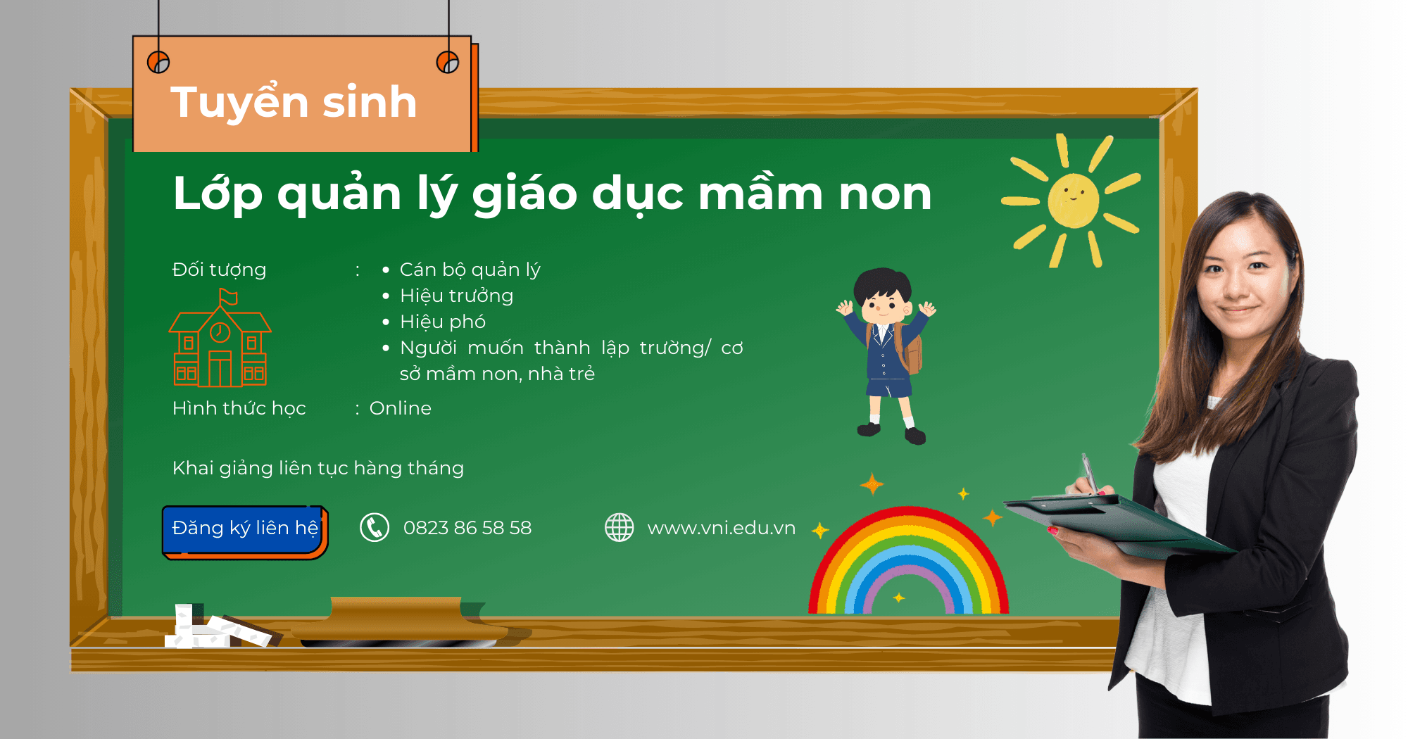 Tuyển sinh khóa học “Nghiệp vụ quản lý giáo dục mầm non” tháng 06/2024