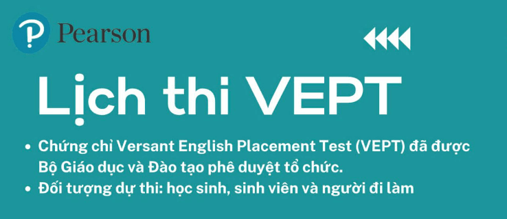 Lịch thi bài thi tiếng Anh VEPT – Tháng 02/2025