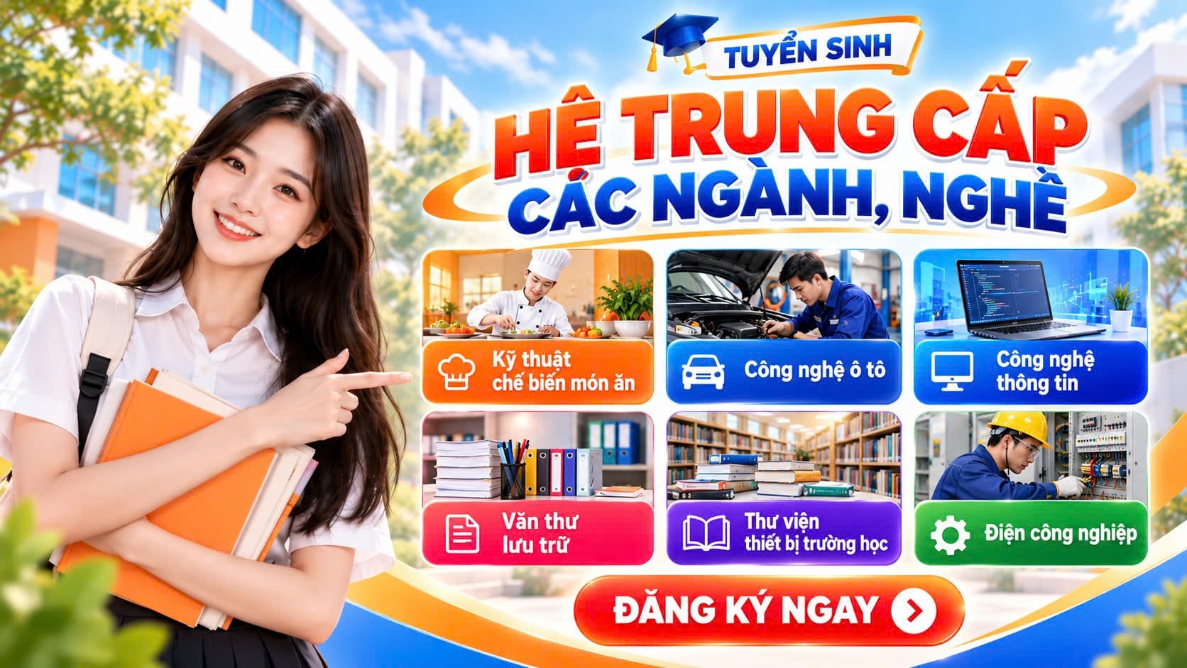 Tuyển sinh Hệ trung cấp các ngành nghề