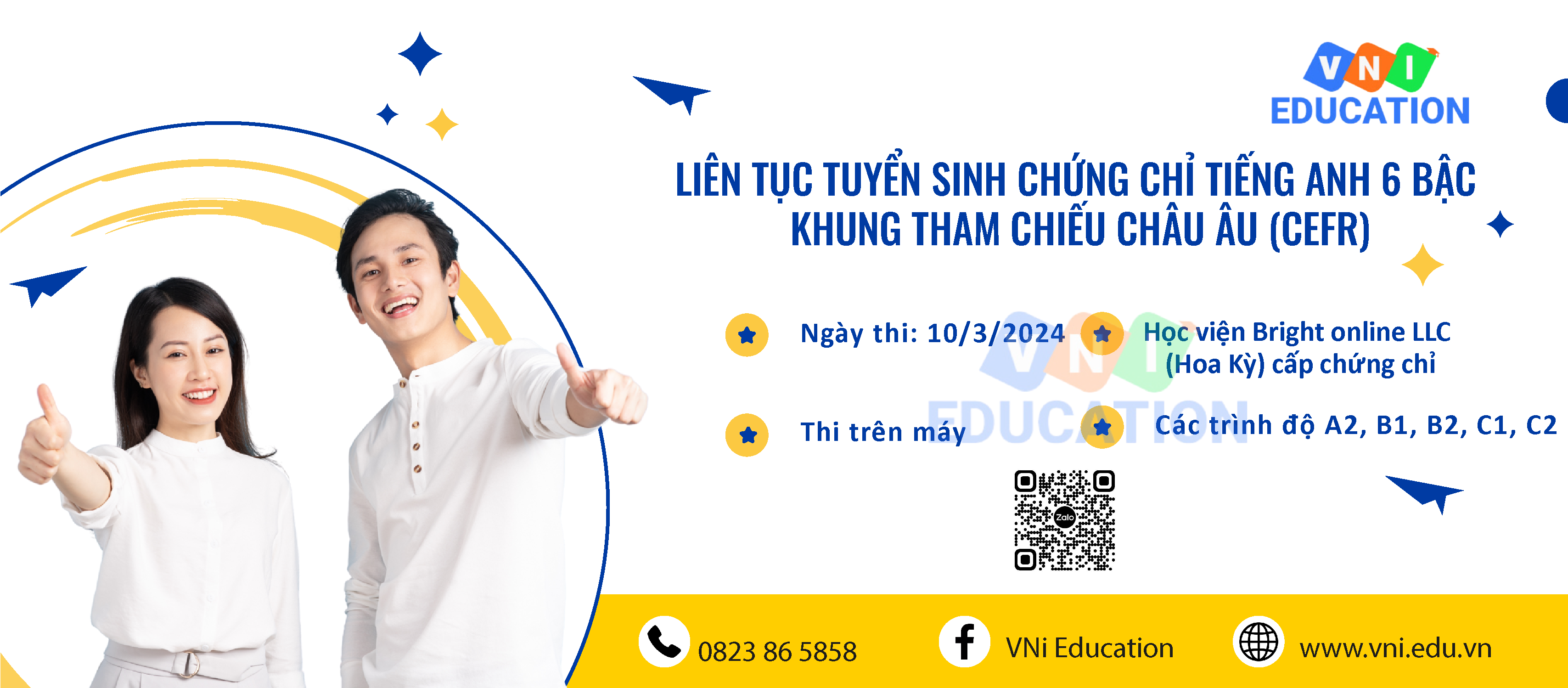 Tuyển sinh chứng chỉ Tiếng Anh Bright Set 6 bậc khung tham chiếu Châu Âu (CEFR)