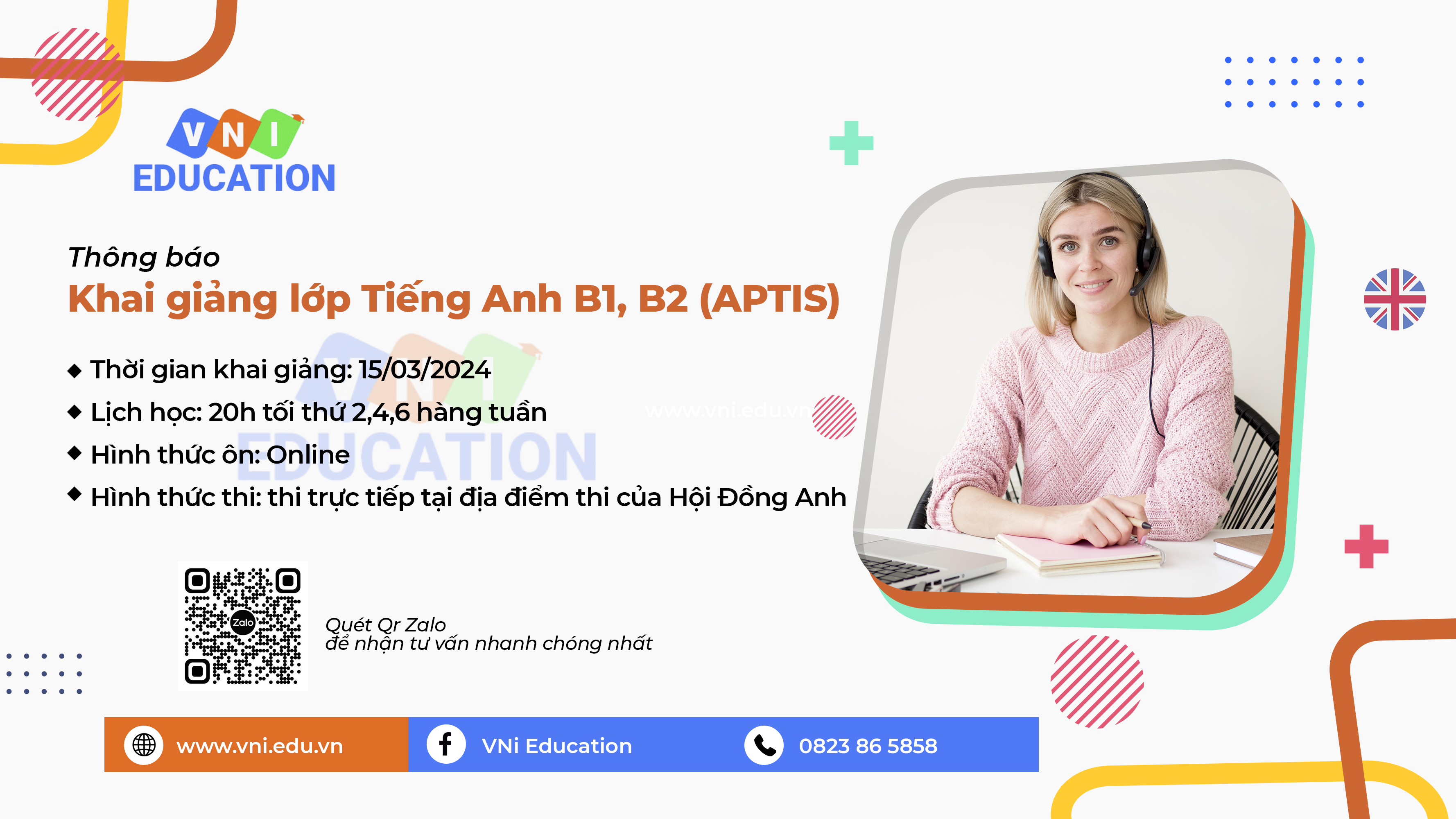 Khai giảng lớp Tiếng Anh B1, B2 (APTIS) 04/2024