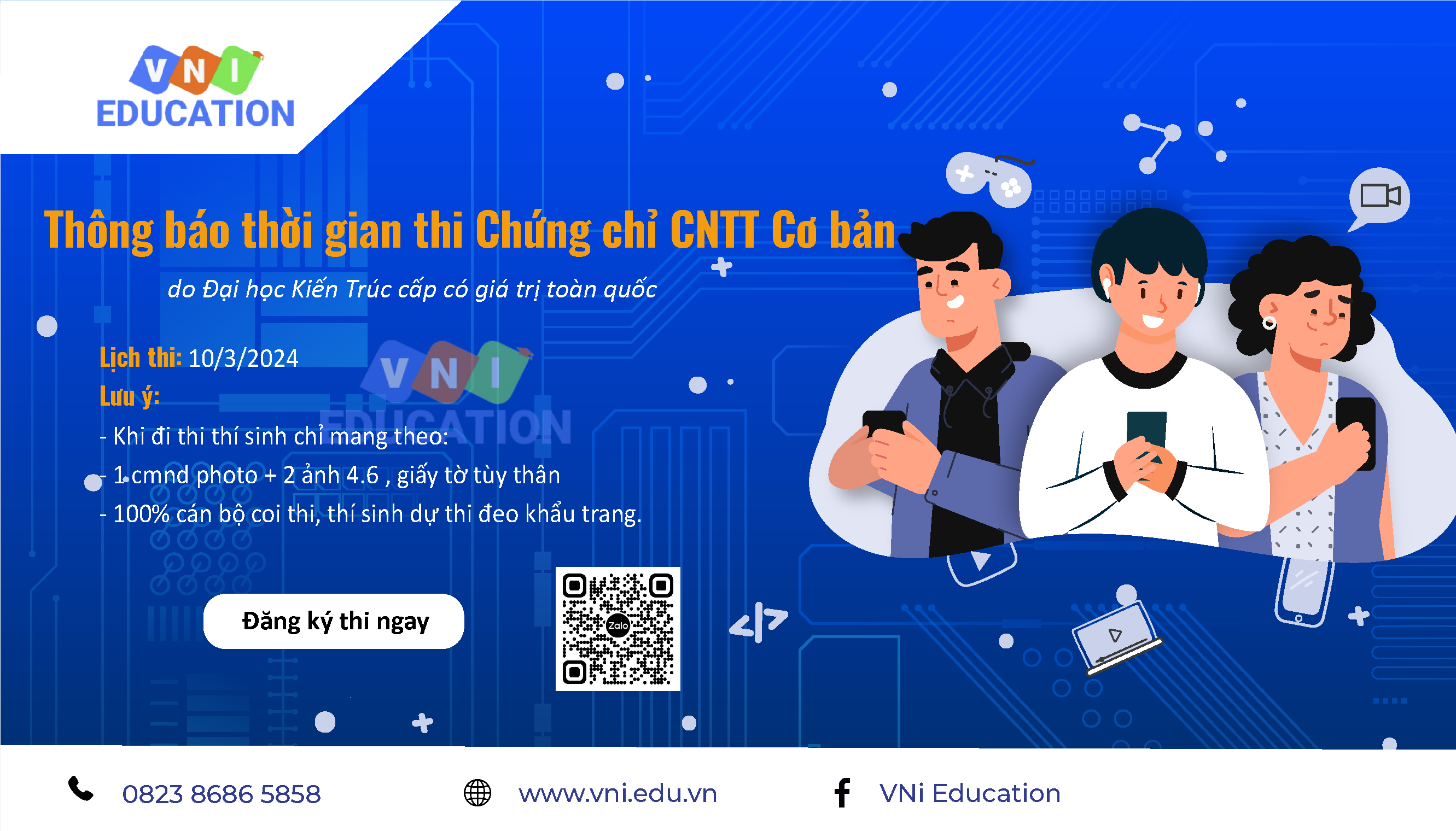 Thông báo thời gian thi Chứng chỉ CNTT Cơ bản theo TT 03/2014