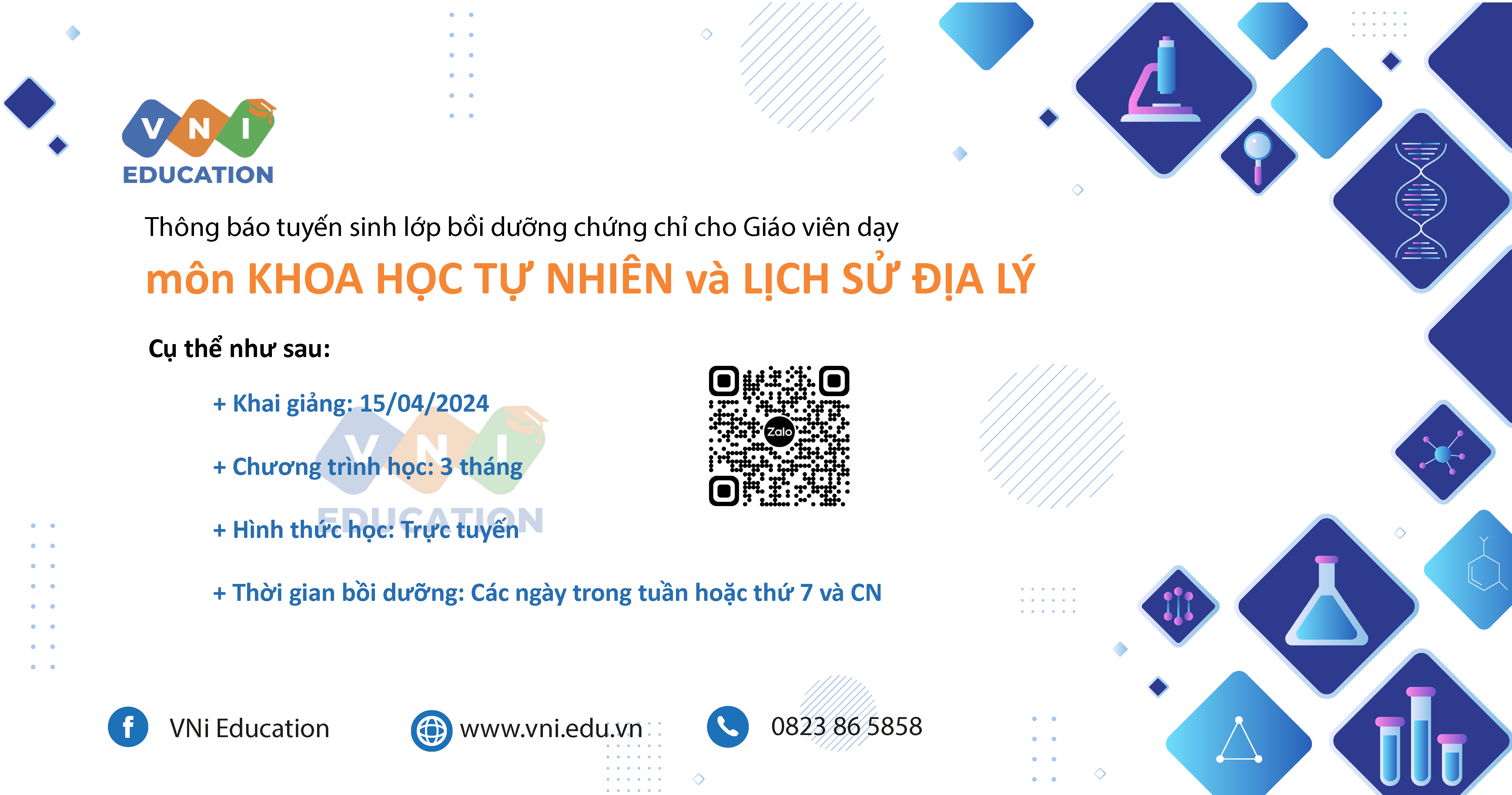 Tuyển sinh lớp bồi dưỡng chứng chỉ cho Giáo viên dạy môn Khoa học Tự nhiên và Lịch sử, Địa lý