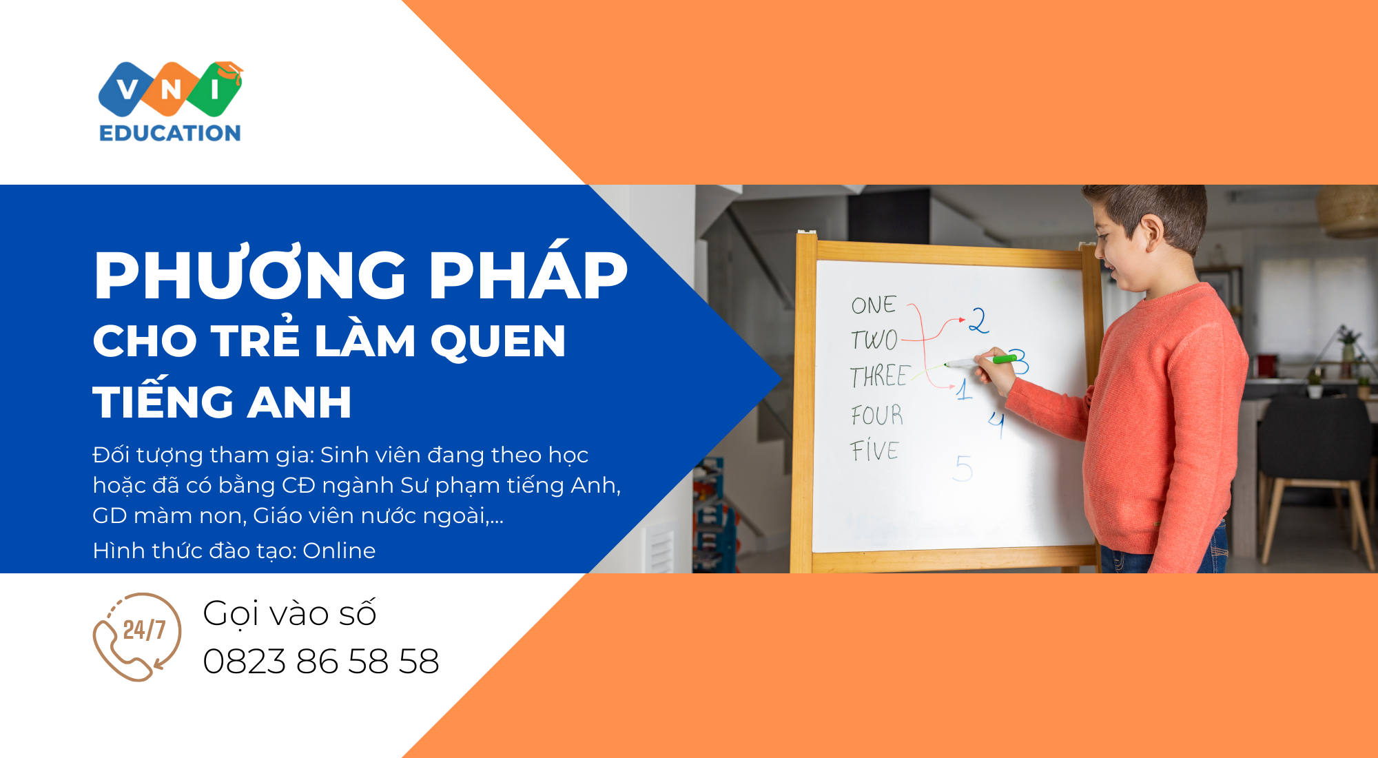 Tuyển sinh lớp "Phương pháp cho trẻ làm quen tiếng Anh" tháng 5/2024