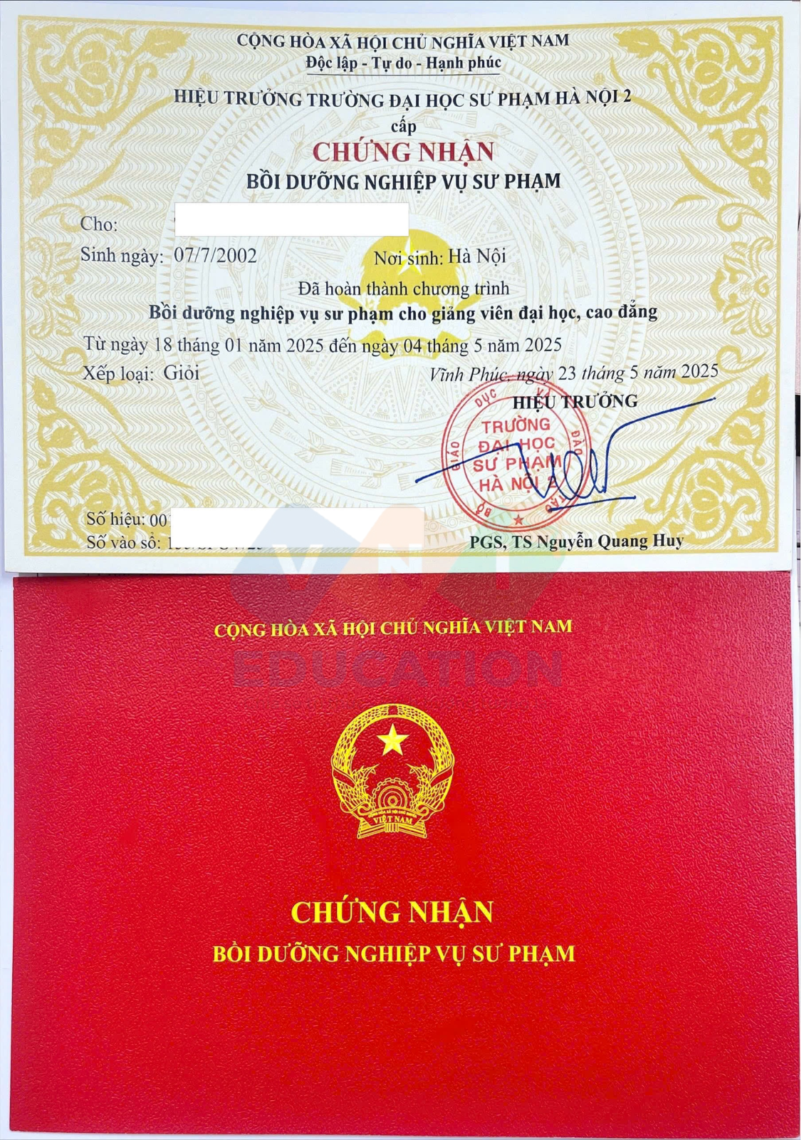 Chứng nhận Nghiệp vụ sư phạm Giảng viên

