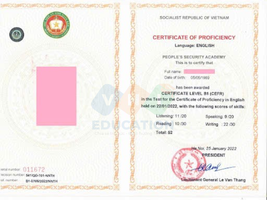 Chứng chỉ CEFR