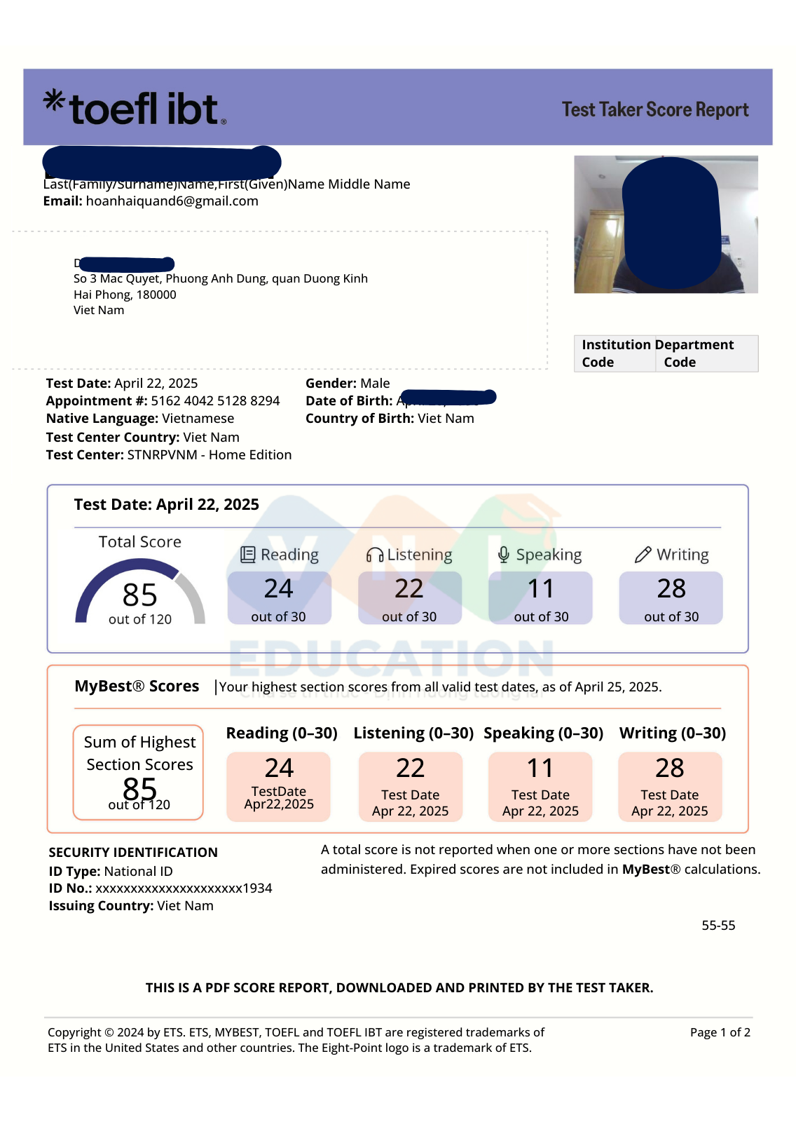 Chứng chỉ Toeic