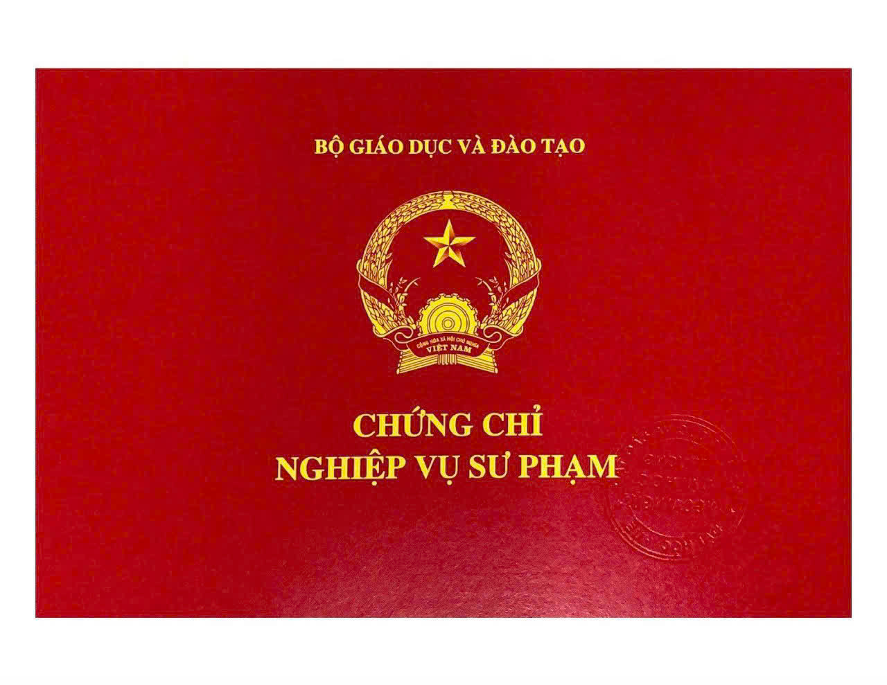 Mẫu chứng chỉ nghiệp vụ sư phạm tiếng Trung