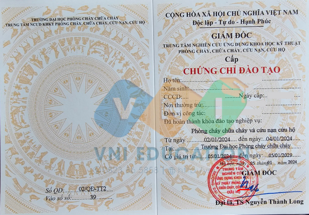 chứng chỉ phòng cháy chữa cháy cho bảo vệ