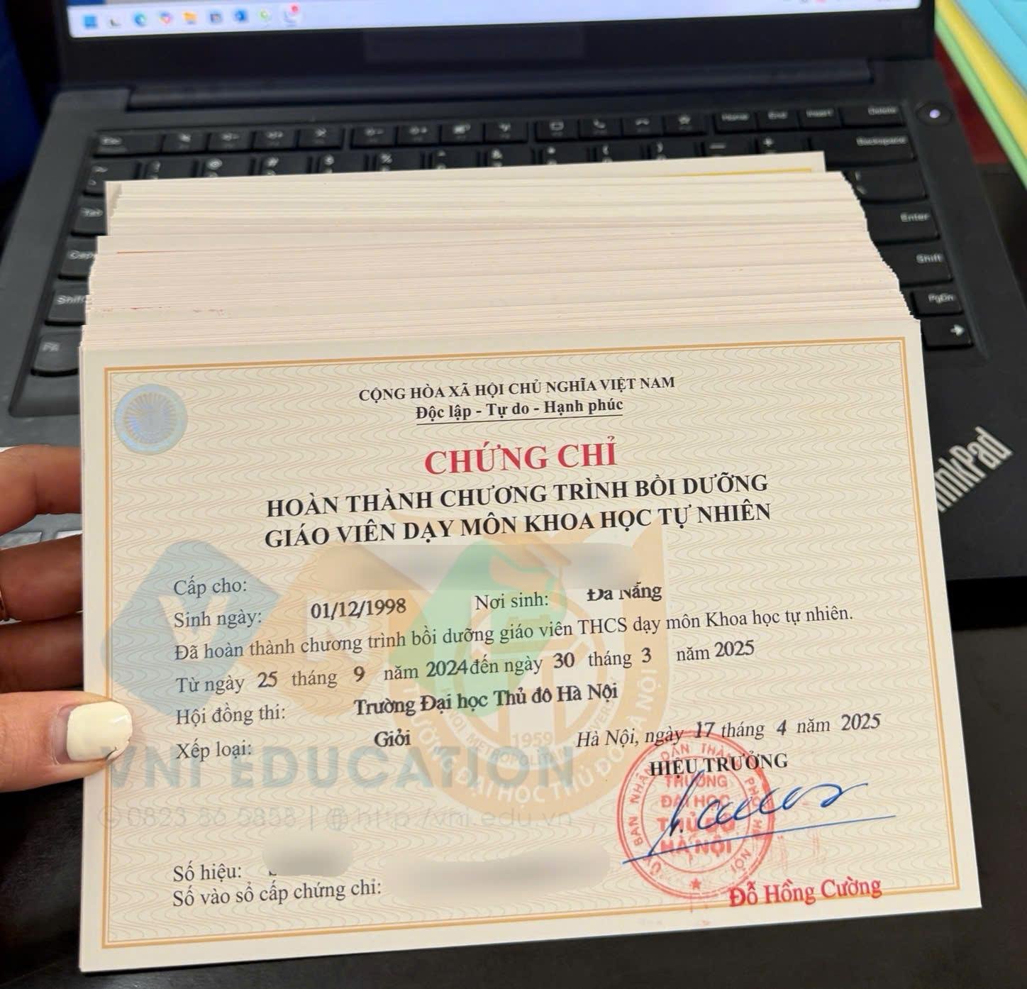 Chứng chỉ bồi dưỡng GV THCS dạy môn Khoa học tự nhiên