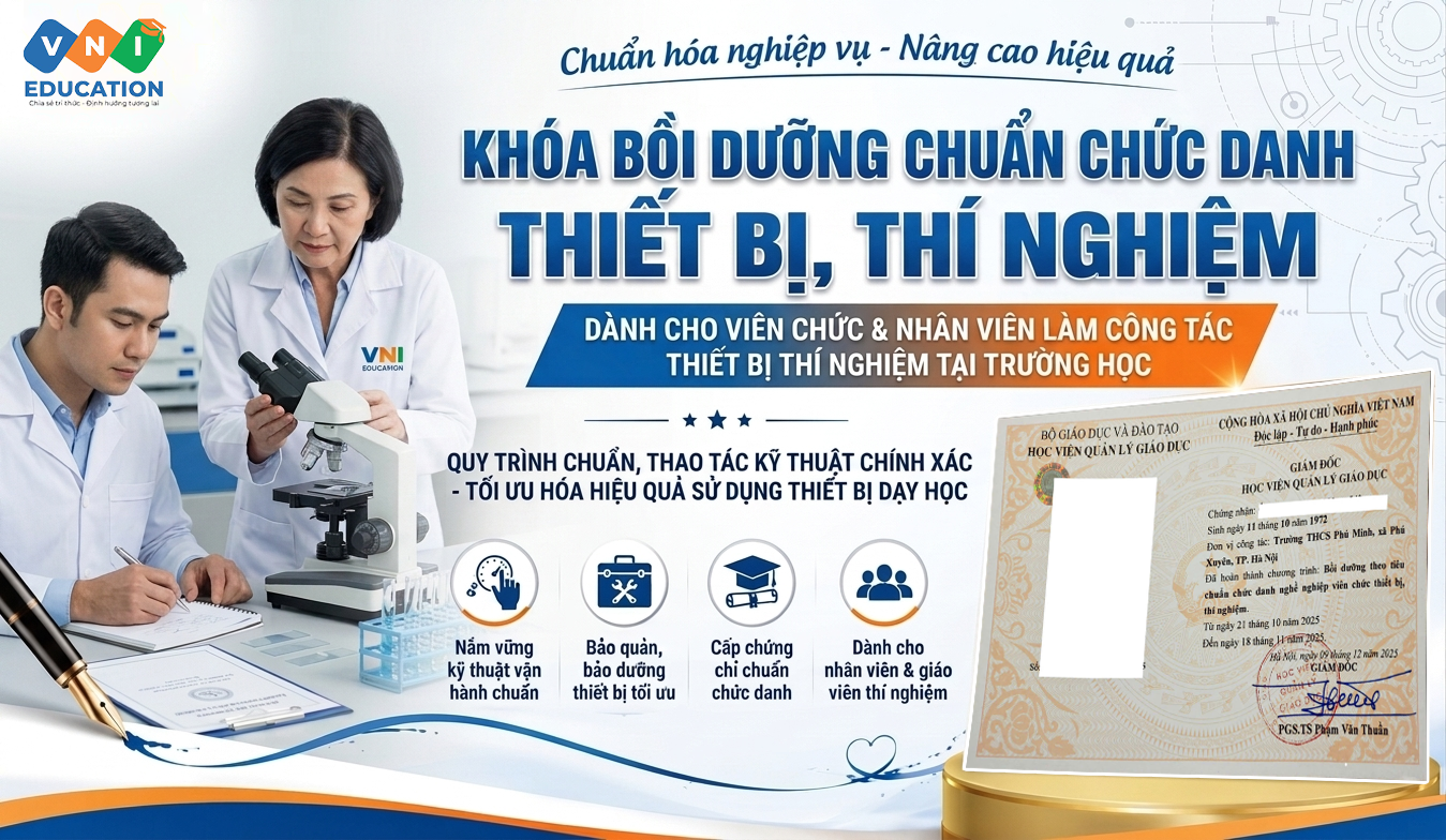 khóa học chuẩn chức danh Thiết bị thí nghiệm