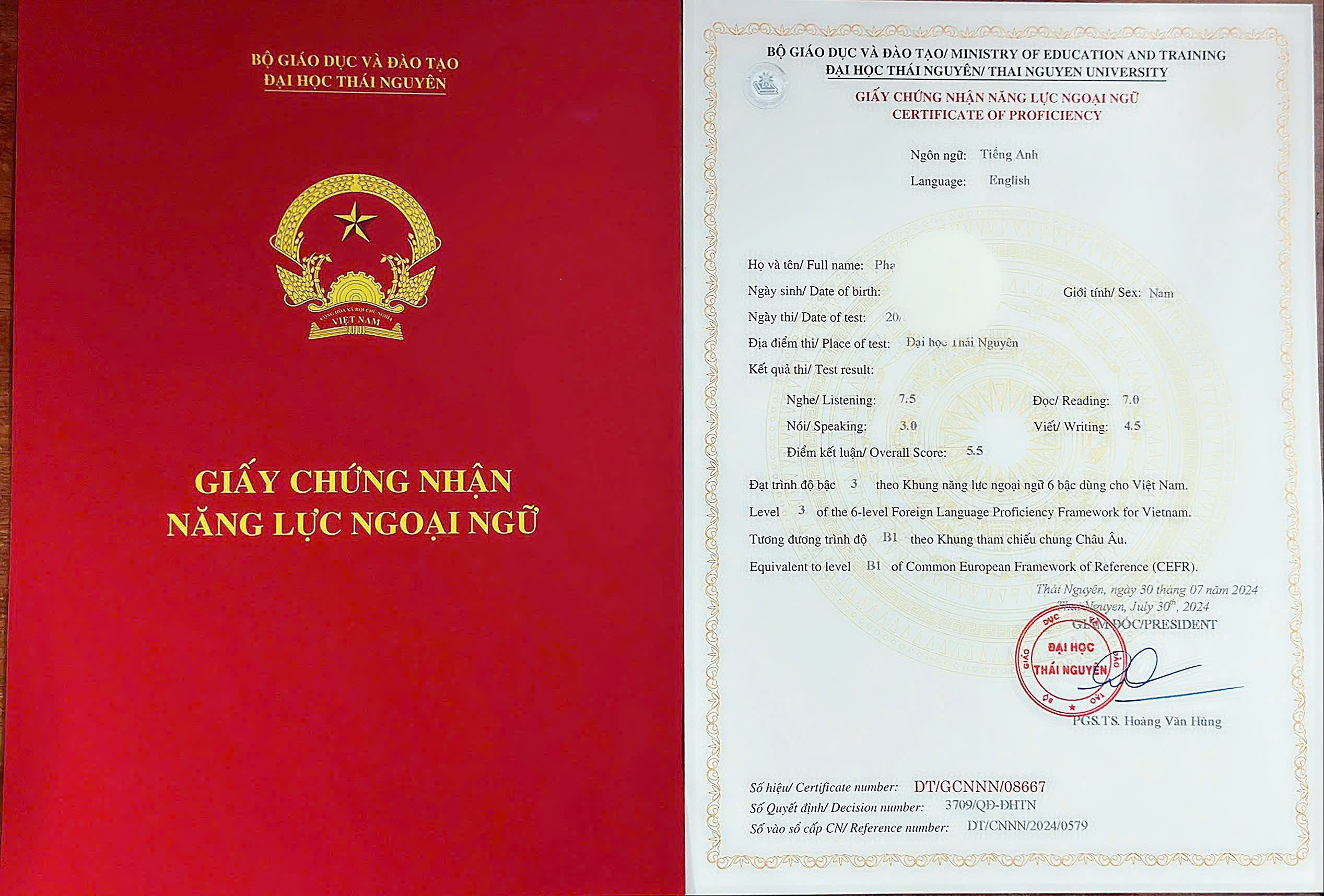 Chứng chỉ tiếng Anh CEFR B1 B2