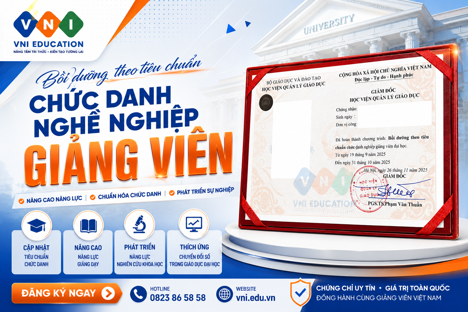 Khóa học Bồi dưỡng chuẩn chức danh Giảng viên Đại học