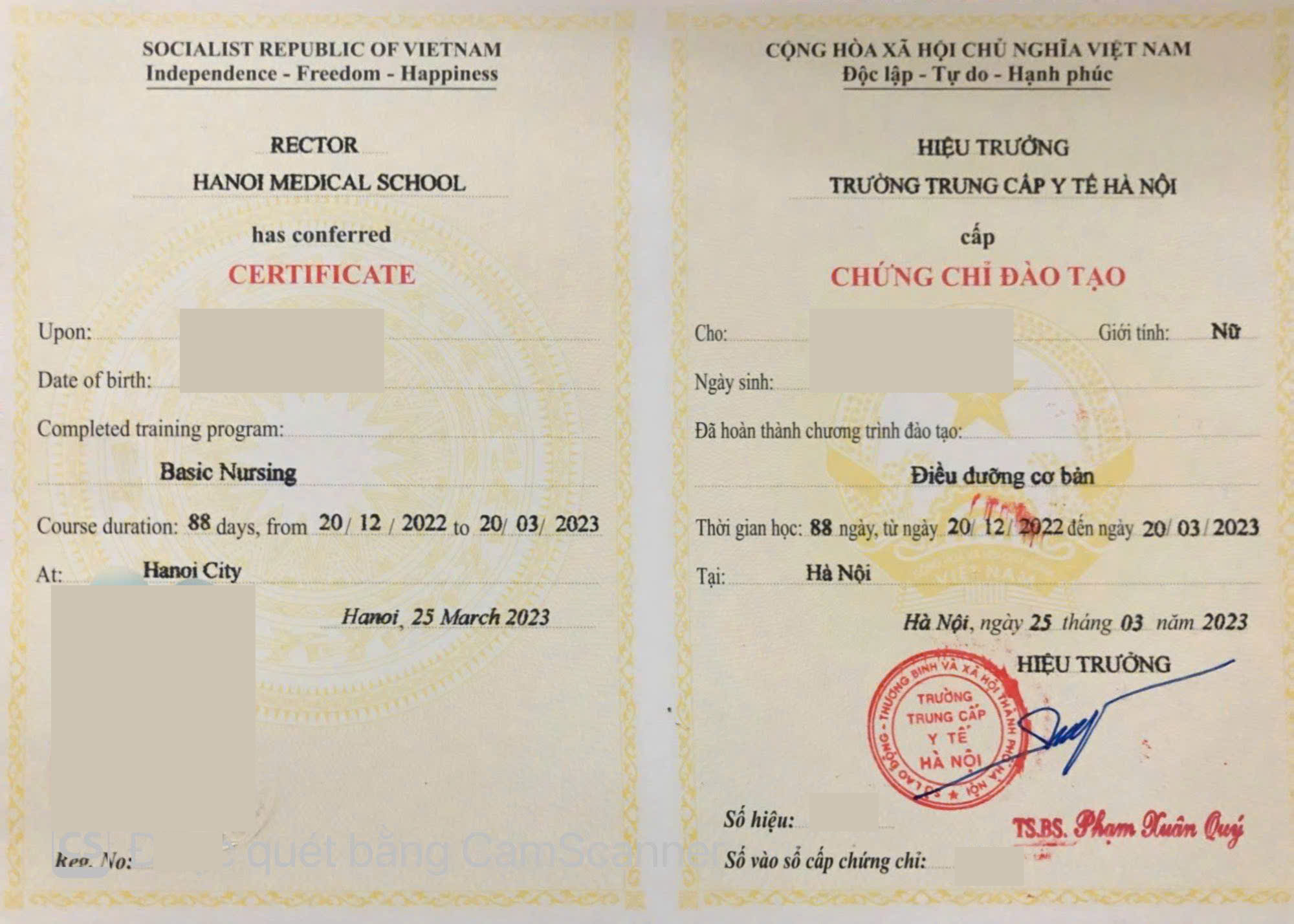 Chứng chỉ điều dưỡng cơ bản 
