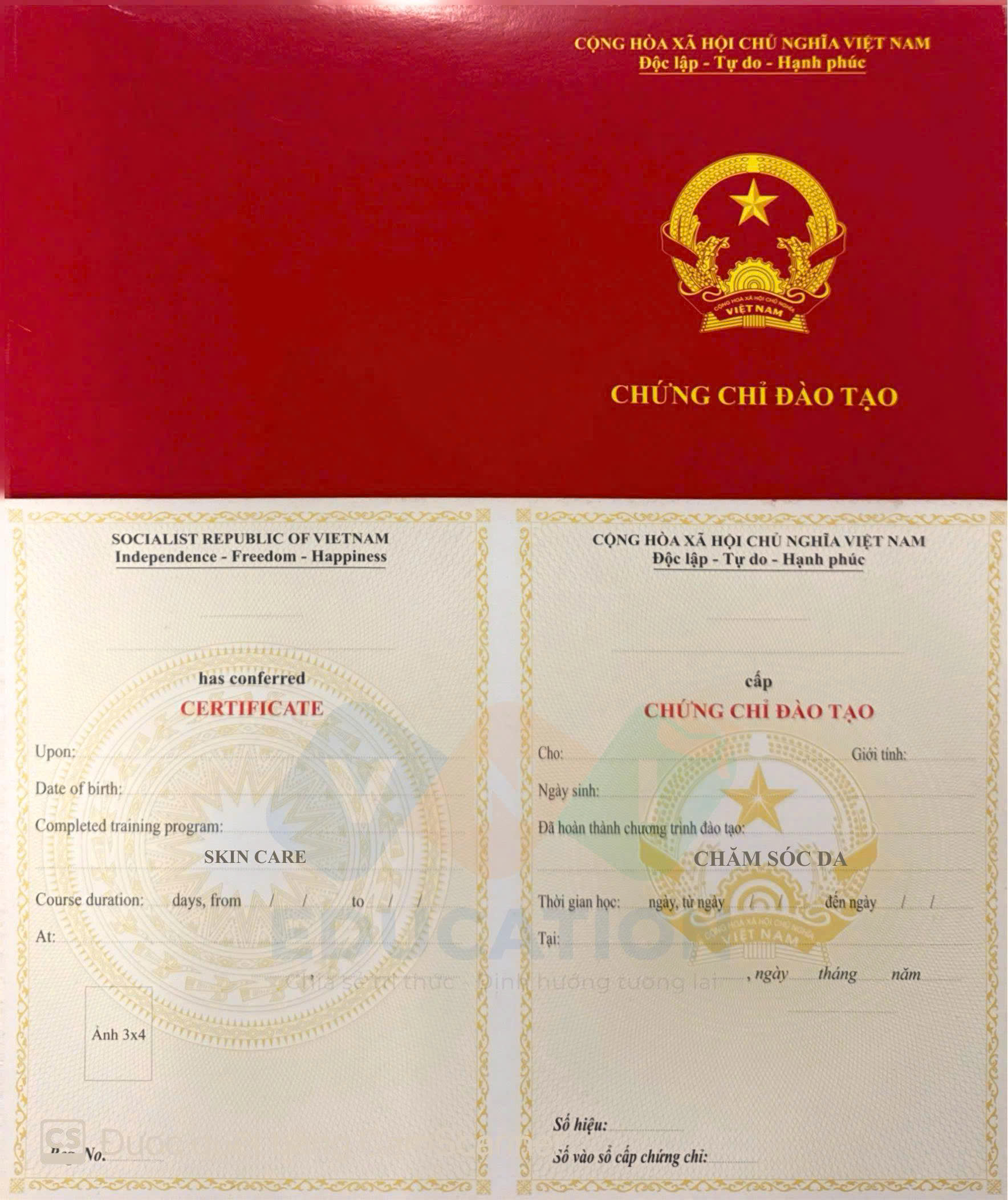 chứng chỉ chăm sóc da