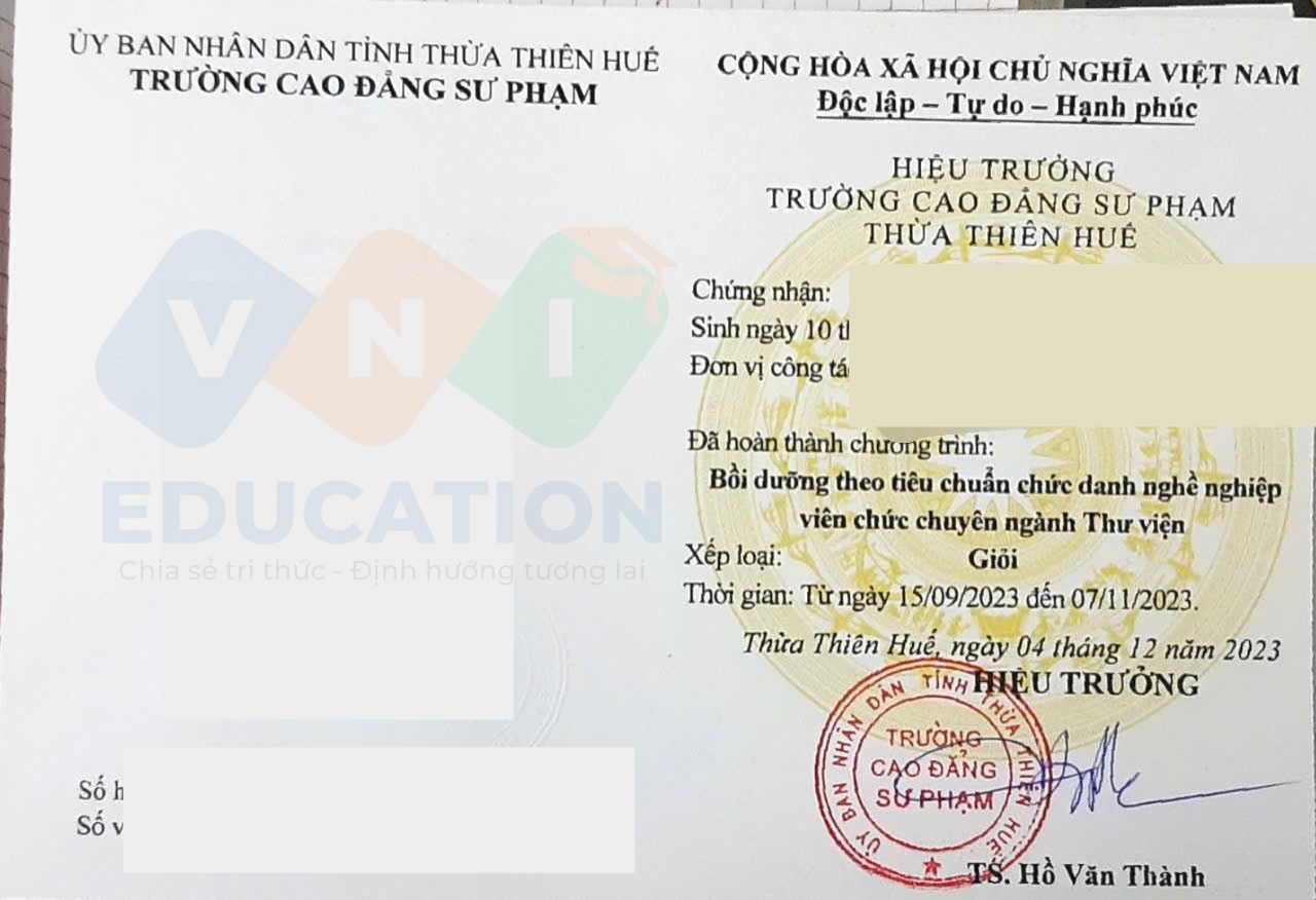 Bồi dưỡng chức danh nghề nghiệp thư viện