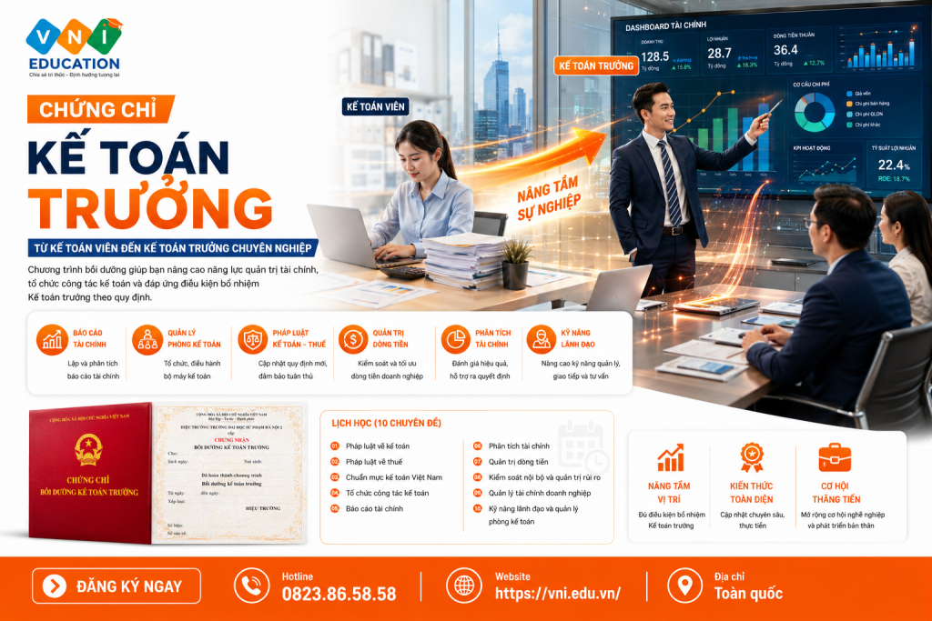 chứng chỉ kế toán trưởng