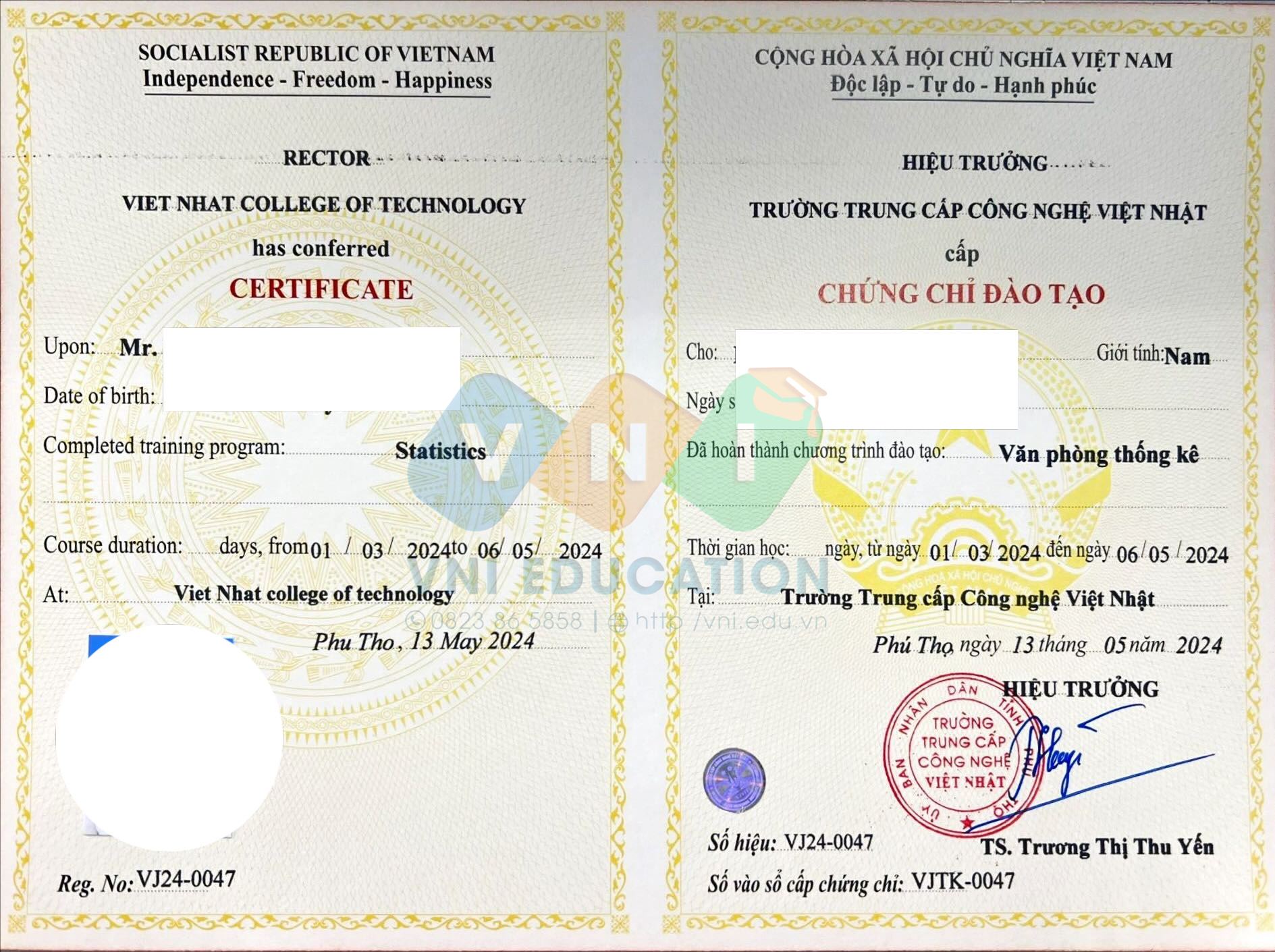 Chứng chỉ Văn phòng thống kê