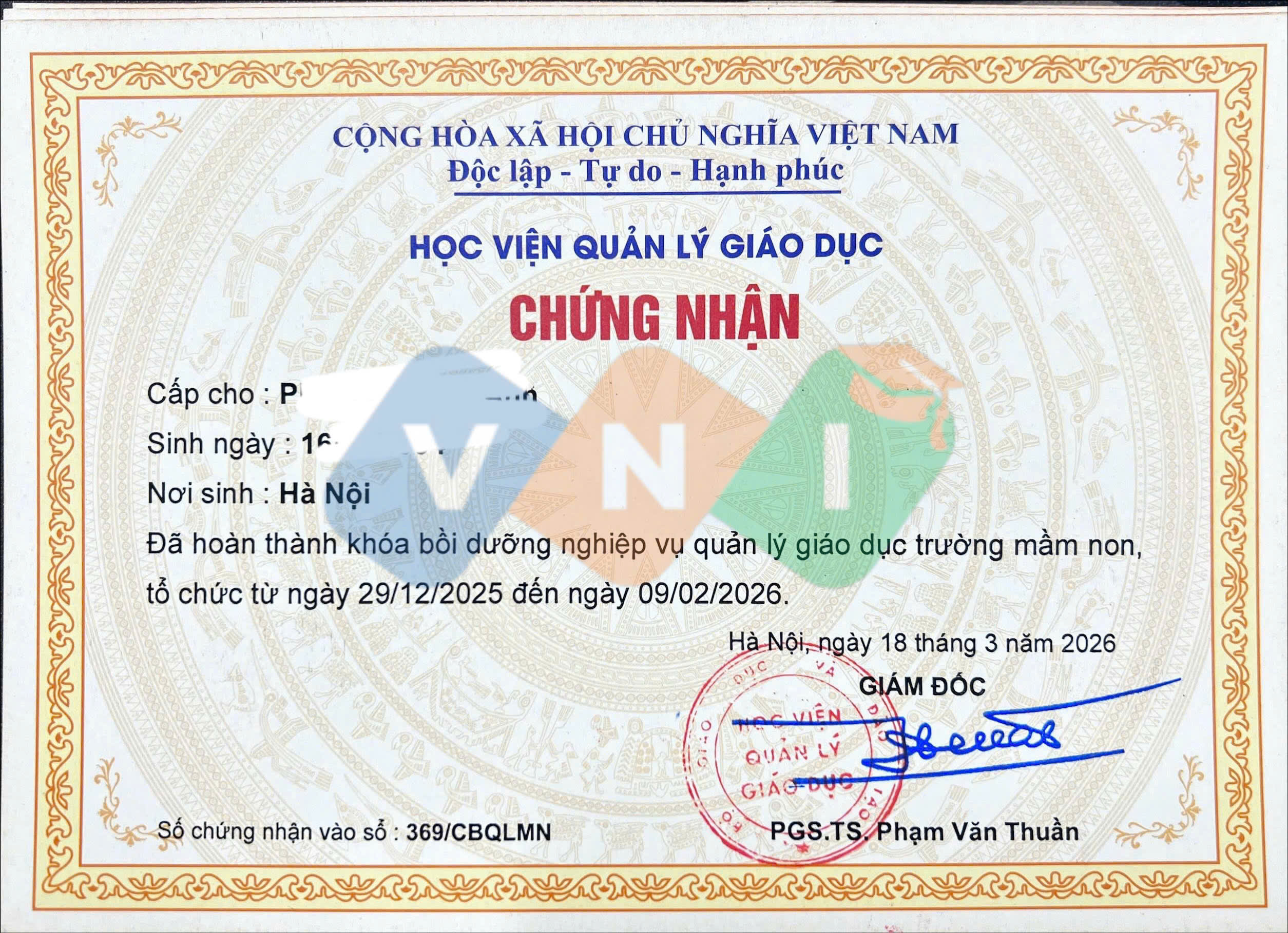 bồi dưỡng quản lý giáo dục