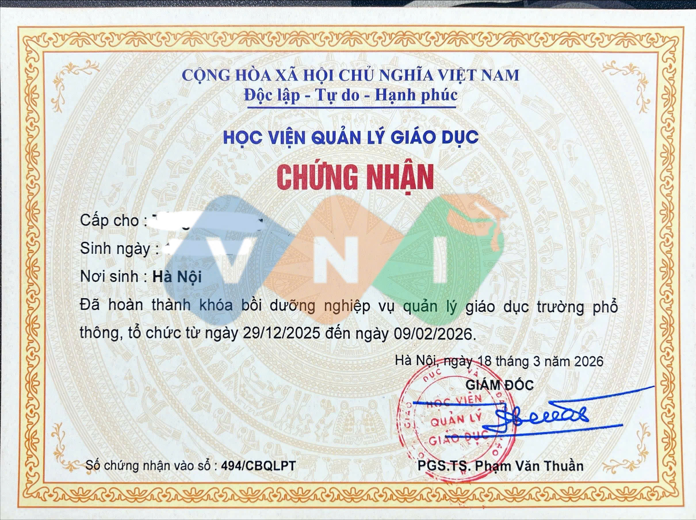 bồi dưỡng quản lý giáo dục