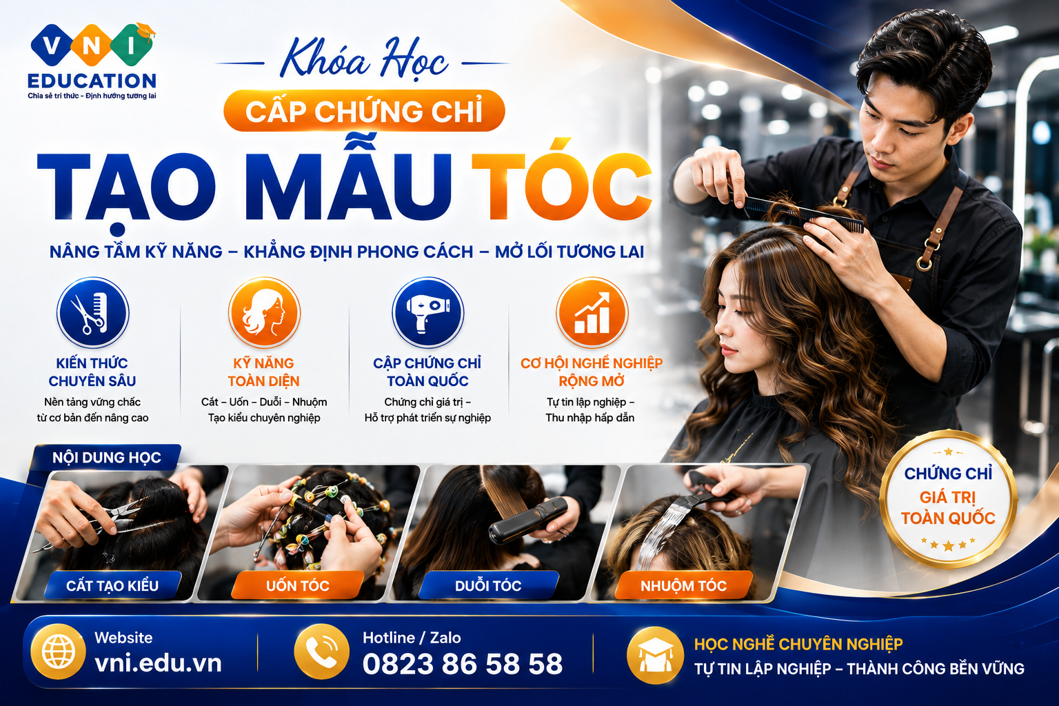 Khóa Học Cấp Chứng Chỉ Tạo Mẫu Tóc 2026