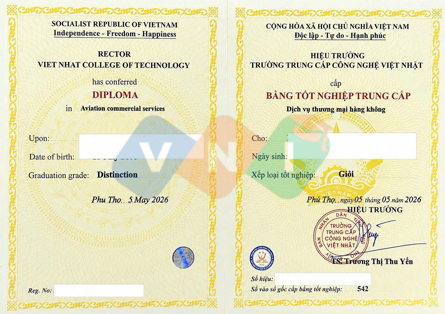 trung cấp dịch vụ thương mại hàng không