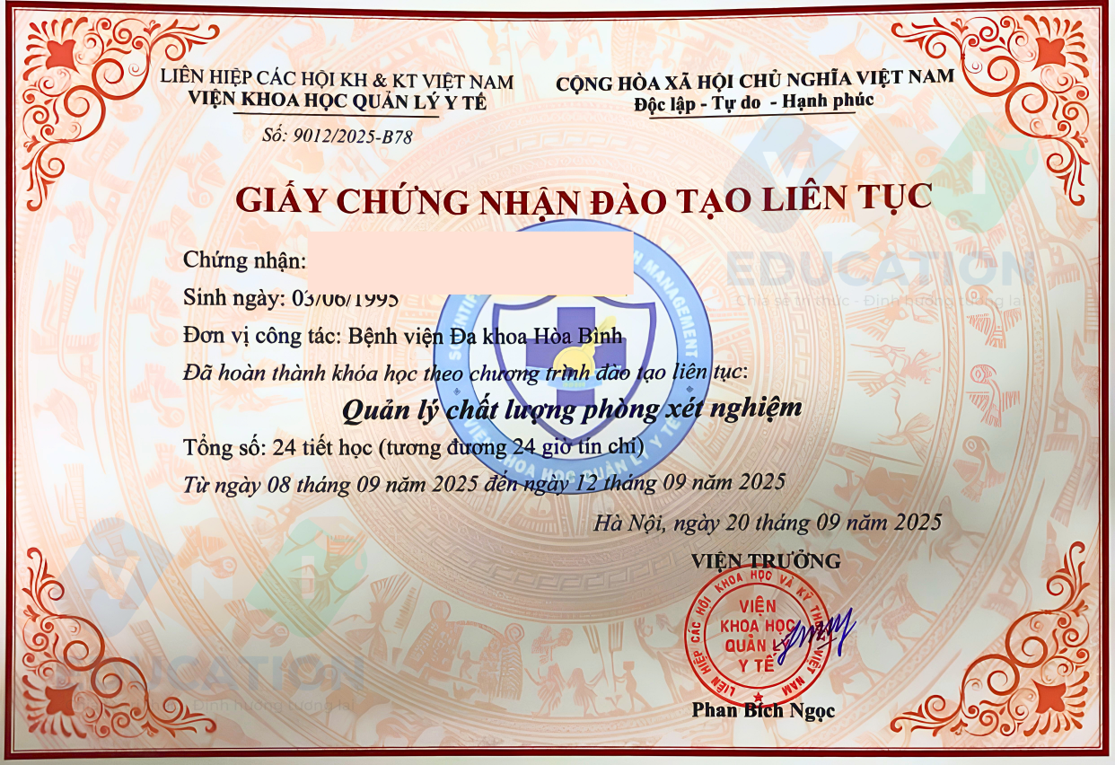 Quản lý chất lượng phòng xét nghiệm