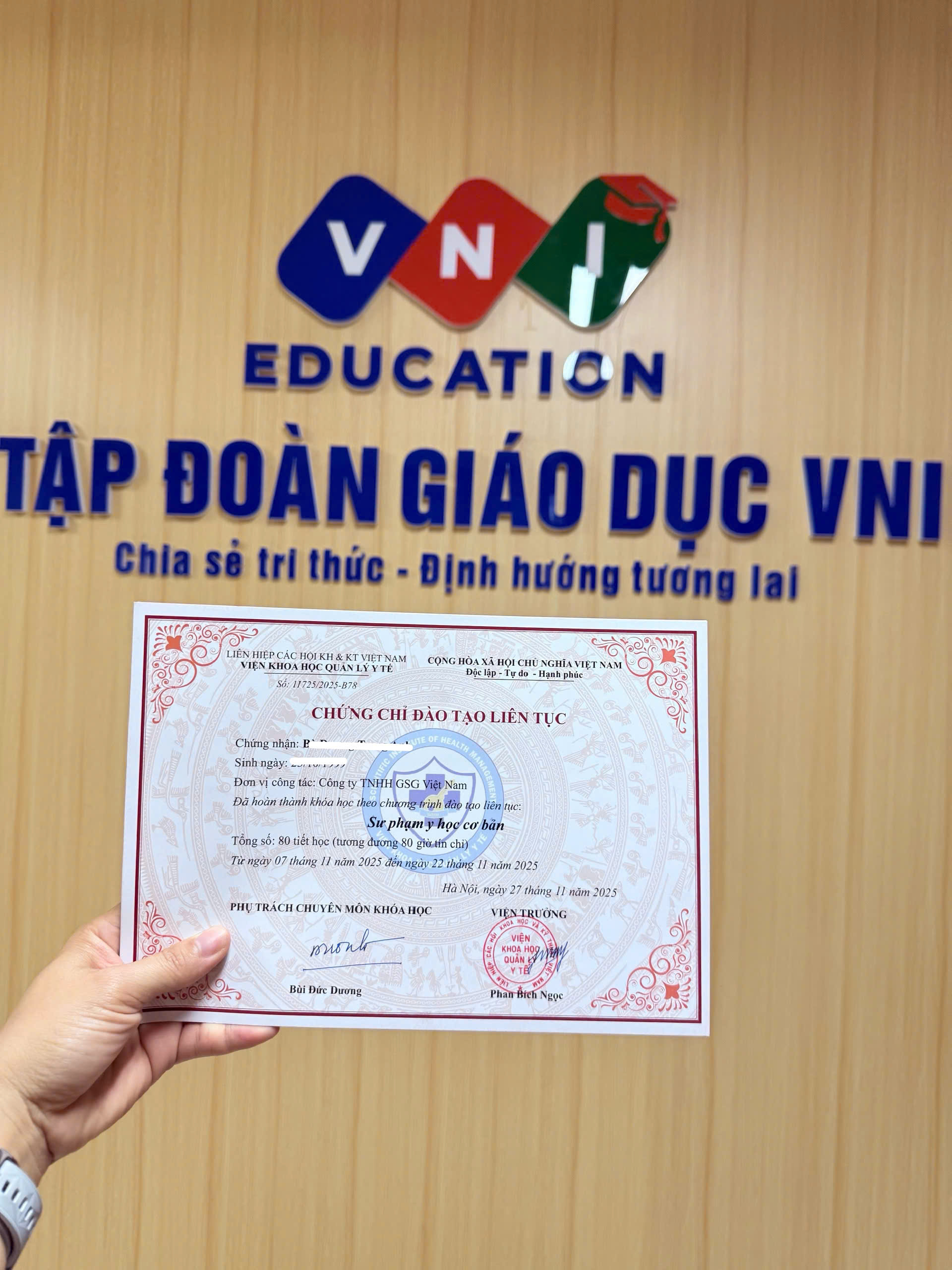 chứng chỉ sư phạm y học cơ bản
