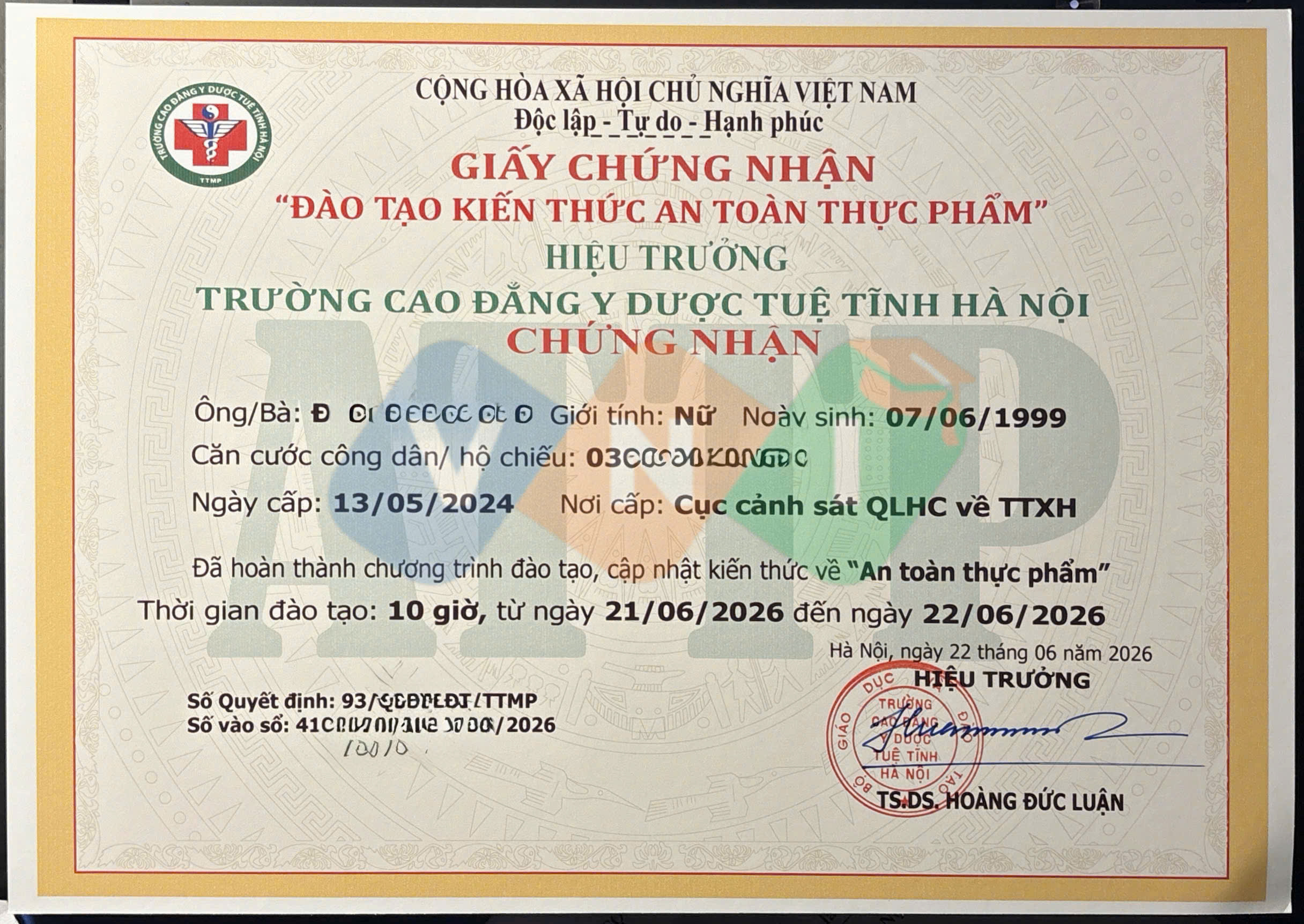 vệ sinh an toàn thực phẩm