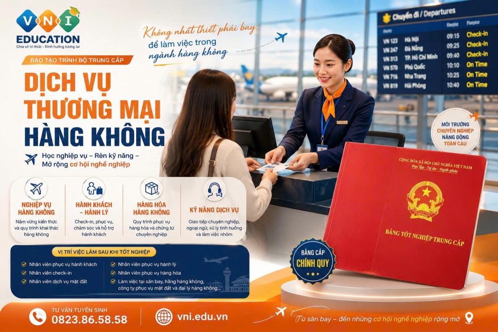 trung cấp dịch vụ thương mại hàng không