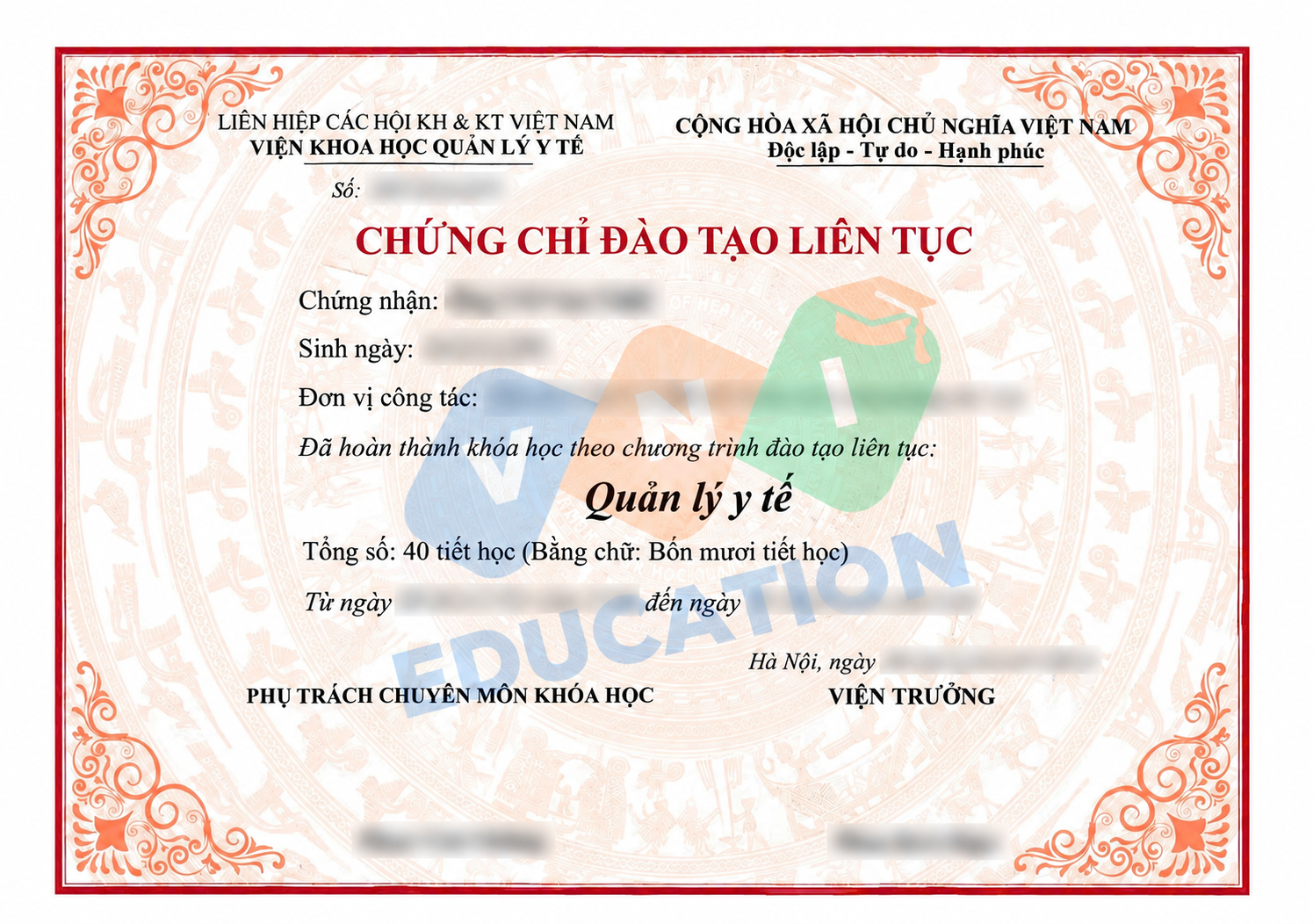 Đào tạo liên tục Quản lý y tế