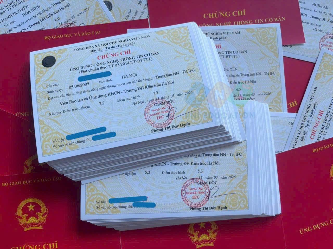 Chứng chỉ ứng dụng CNTT